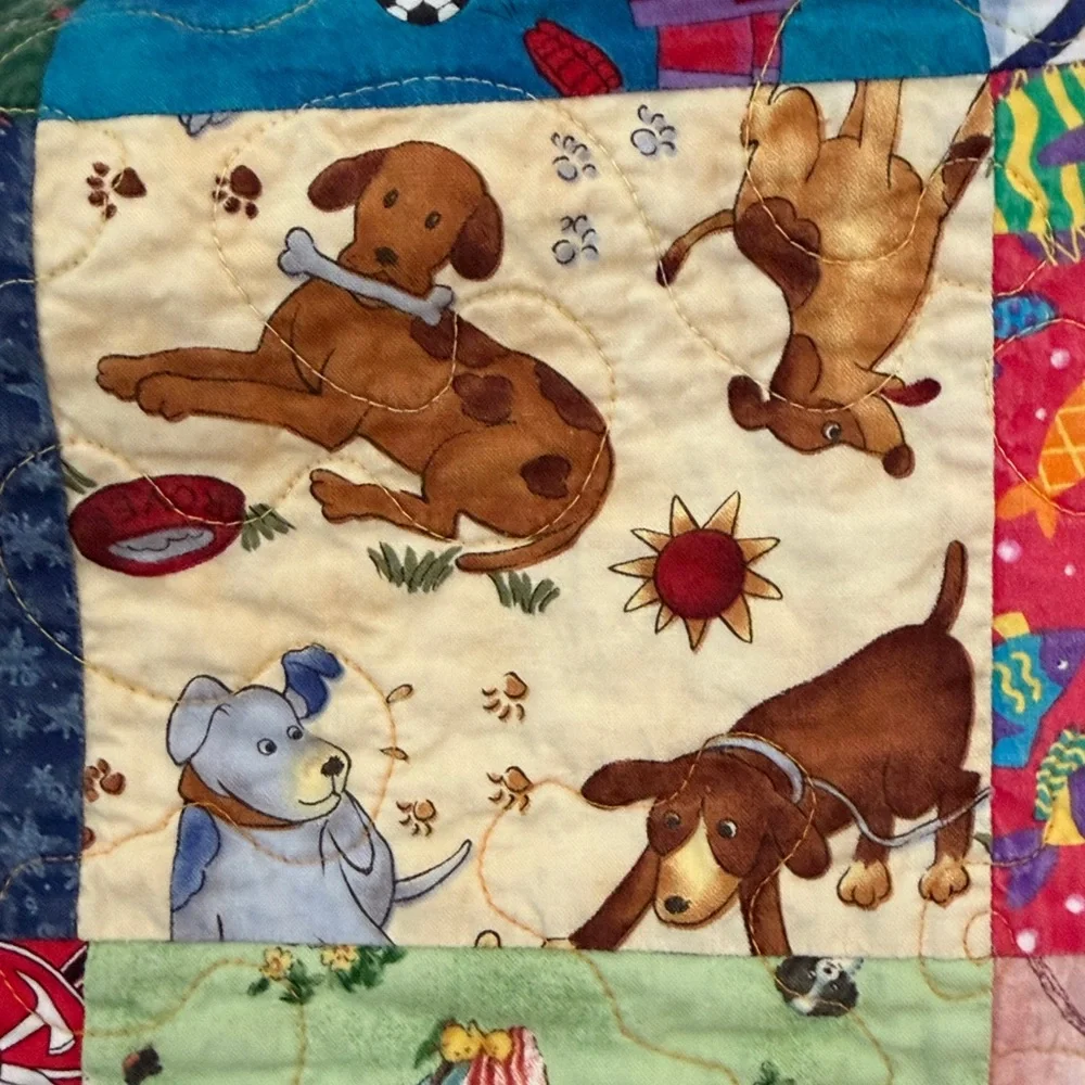 Small hand crafted patchwork child theme quilt